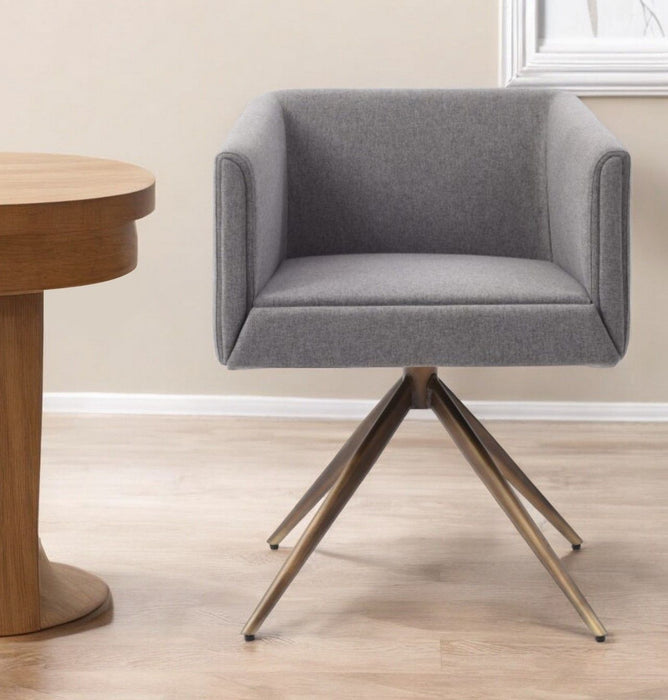 Upholstered Fabric Dining Room Arm Chair - Dark Gray