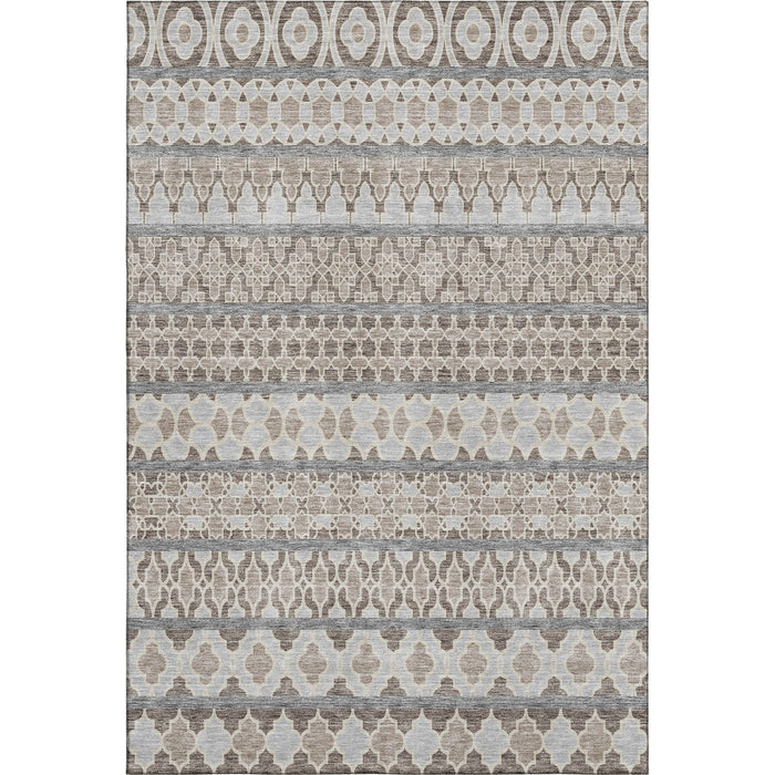 10' X 14' Ikat Washable Area Rug With UV Protection - Taupe