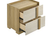 Hyland 2-drawer bedside table by CoasterEveryday in natural wood finish, featuring a modern furniture design with sleek drawers.