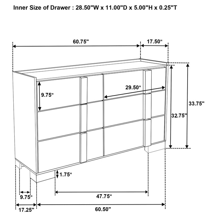 Hyland 6-drawer Dresser Natural