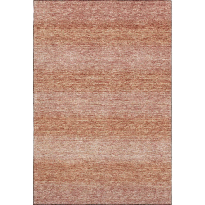 10' X 14' Striped Washable Area Rug With UV Protection (699568) - Terra Cotta / Peach
