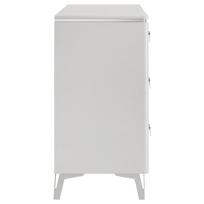 Cassia 6-drawer Bedroom Dresser Cabinet White High Gloss