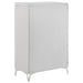 White high gloss Cassia 5-drawer bedroom chest of drawers from CoasterEveryday, showcasing sleek modern furniture design.