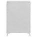 White high gloss Cassia 5-drawer bedroom chest of drawers by CoasterEveryday showing sleek modern furniture with silver handles