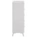 White high gloss Cassia 5-drawer bedroom chest of drawers by CoasterEveryday, showcasing sleek modern furniture design.