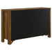 CoasterEveryday Adderley 4-piece queen bedroom set with warm brown finish, includes bed frame, nightstands, and dresser.
