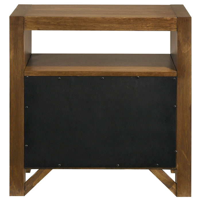 Adderley 2-drawer Nightstand Bedside Table Warm Brown