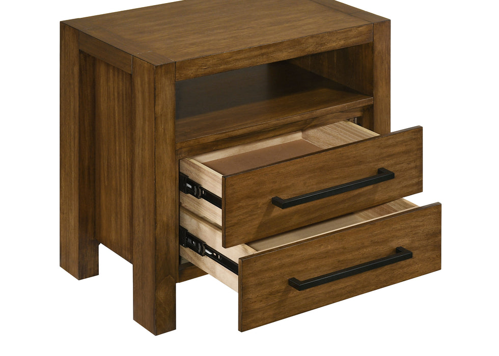 Adderley 2-drawer Nightstand Bedside Table Warm Brown