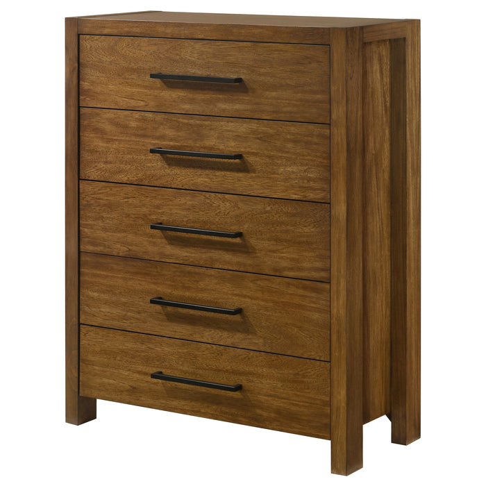 Adderley 5-drawer Bedroom Chest of Drawers Warm Brown