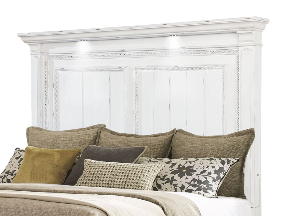 McKinney Eastern King LED Light Panel Bed Vintage White