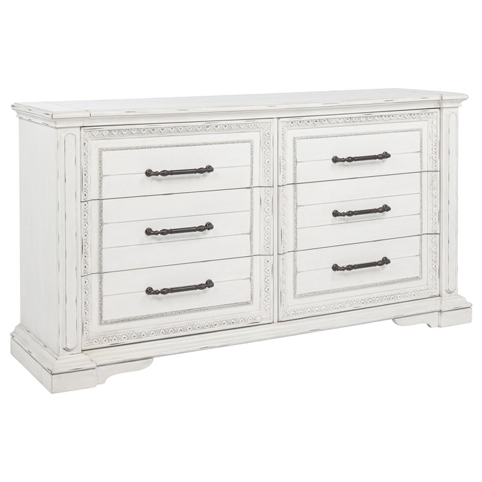 McKinney 6-drawer Bedroom Dresser Cabinet Vintage White