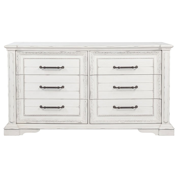 McKinney 6-drawer Bedroom Dresser Cabinet Vintage White