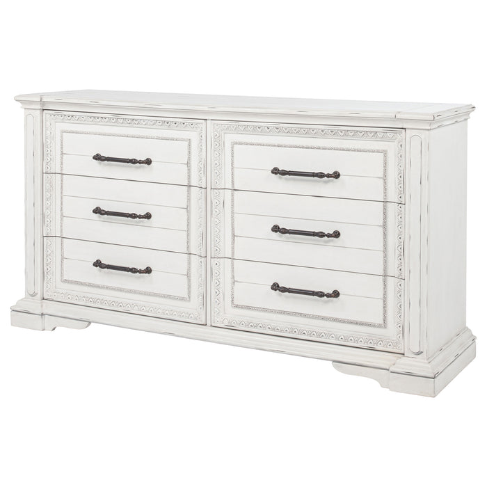 McKinney 6-drawer Bedroom Dresser Cabinet Vintage White