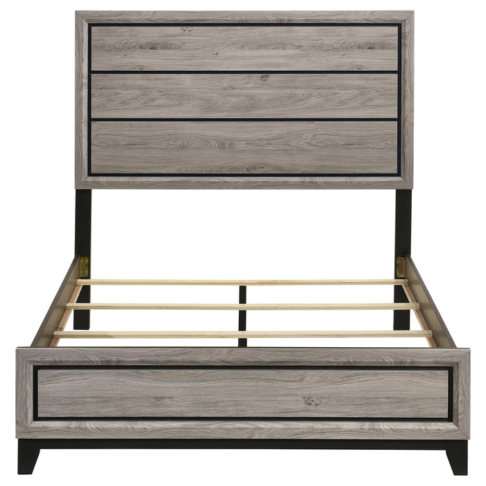 Valen Wood Full Panel Bed Light Taupe