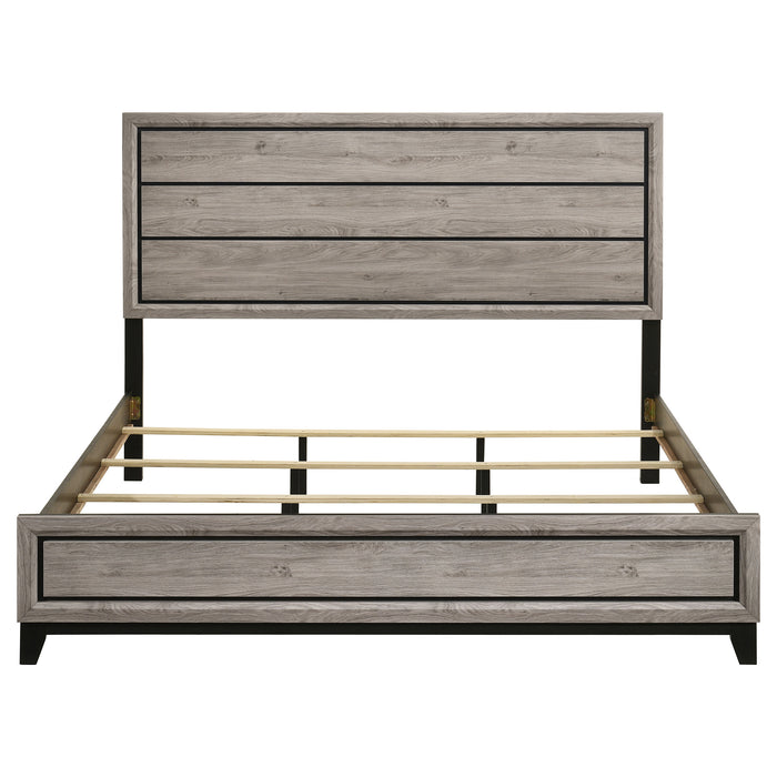 Valen Wood Eastern King Panel Bed Light Taupe