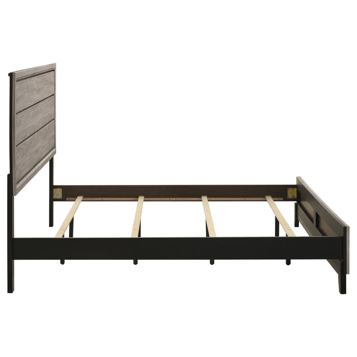 Valen Wood Eastern King Panel Bed Light Taupe