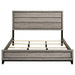 California King panel bed in light taupe wood by CoasterEveryday, featuring a sleek, modern design with clean lines.