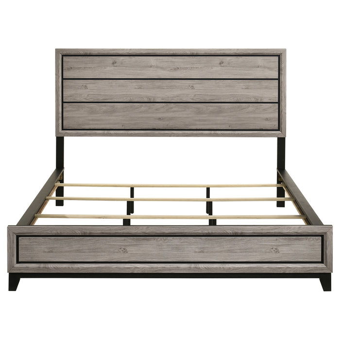 Valen Wood California King Panel Bed Light Taupe