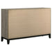 Valen five-piece queen bedroom set in light taupe by CoasterEveryday with bed, dresser, mirror, and nightstands