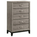 Valen five-piece queen bedroom set in light taupe by CoasterEveryday, featuring bed, nightstands, dresser, and mirror