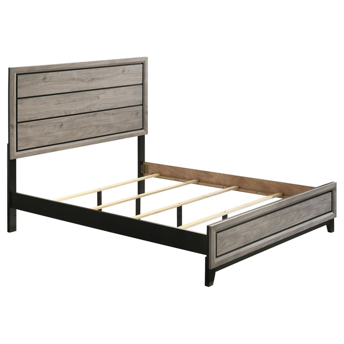Valen Wood Queen Panel Bed by CoasterEveryday in light taupe finish