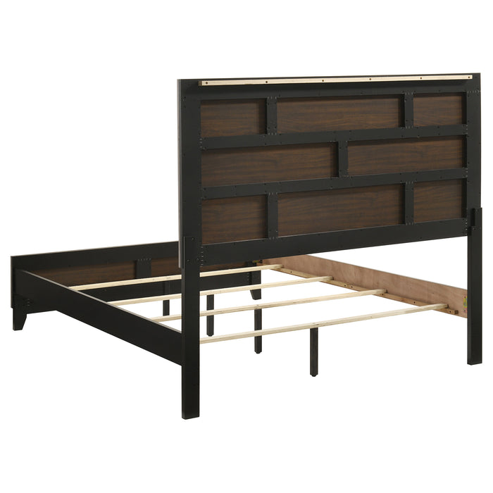 Valen Wood queen panel bed in light taupe by CoasterEveryday