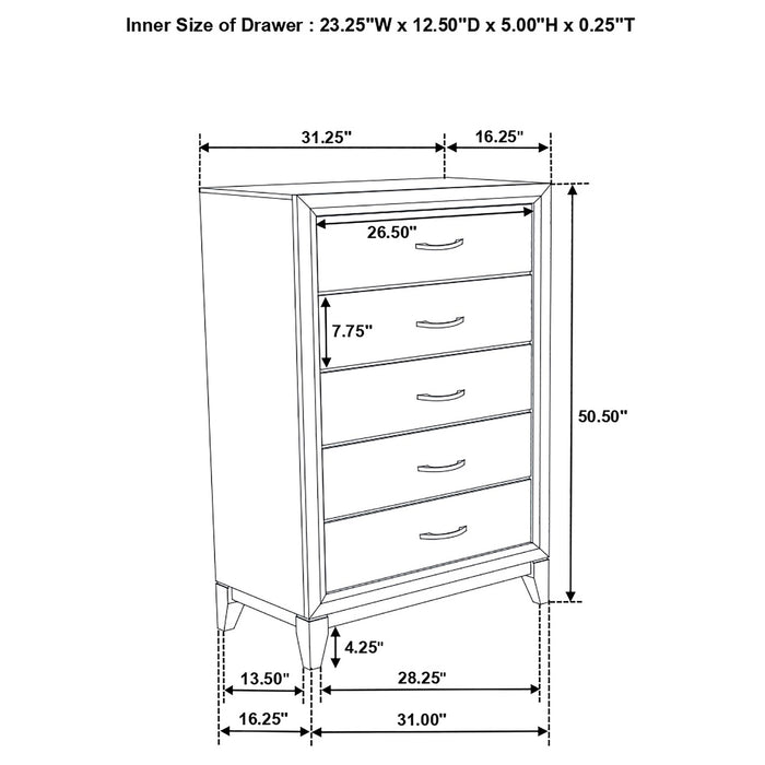 Valen Five-piece Twin Bedroom Set Light Taupe