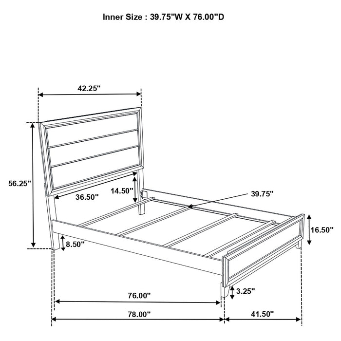 Valen Wood Twin Panel Bed Light Taupe