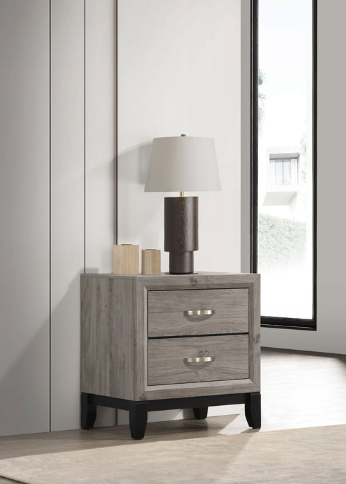 Valen 2-drawer nightstand bedside table by CoasterEveryday in light taupe finish