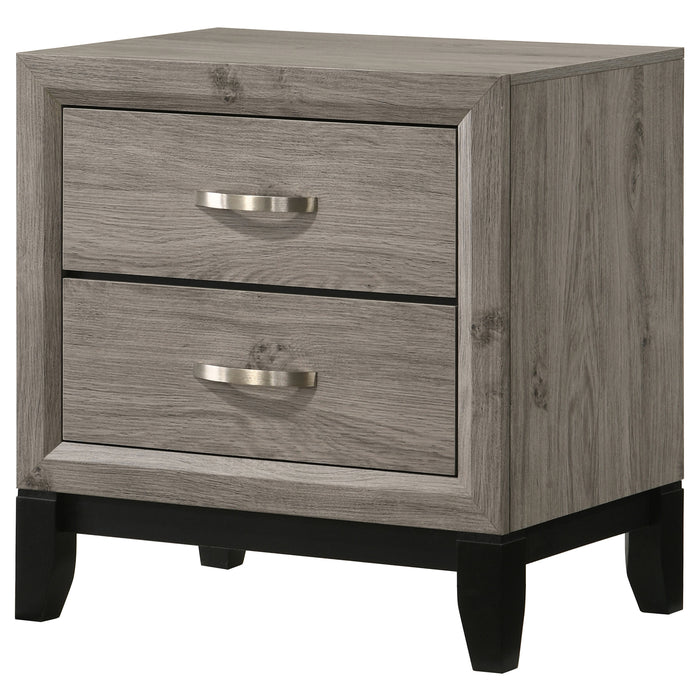 Valen 2-drawer Nightstand Bedside Table Light Taupe
