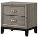 Valen 2-drawer nightstand bedside table by CoasterEveryday in light taupe finish