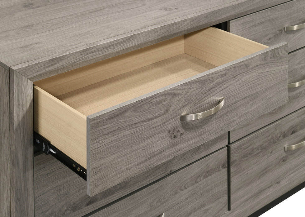Valen 6-drawer Bedroom Dresser and Mirror Light Taupe