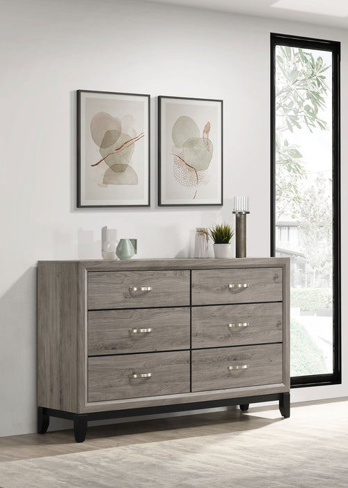 Valen 6-drawer Bedroom Dresser Cabinet Light Taupe