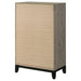 CoasterEveryday Valen 5-drawer bedroom chest of drawers in light taupe with sleek handles and modern furniture design