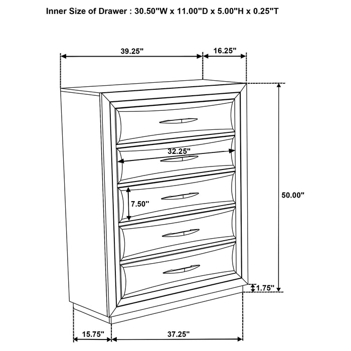 Atlas 5-piece Eastern King Bedroom Set Dark Oak