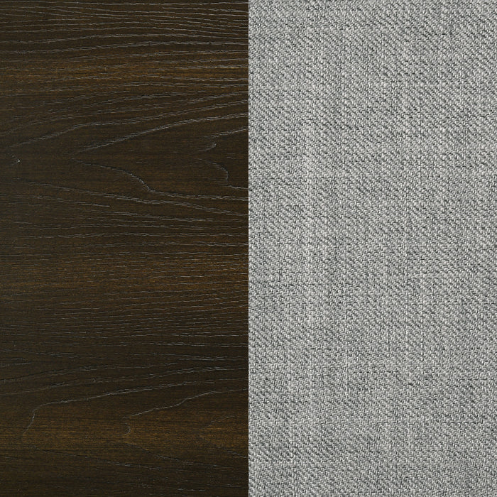 Atlas 63-inch California King Upholstered Panel Bed Grey and Dark Oak