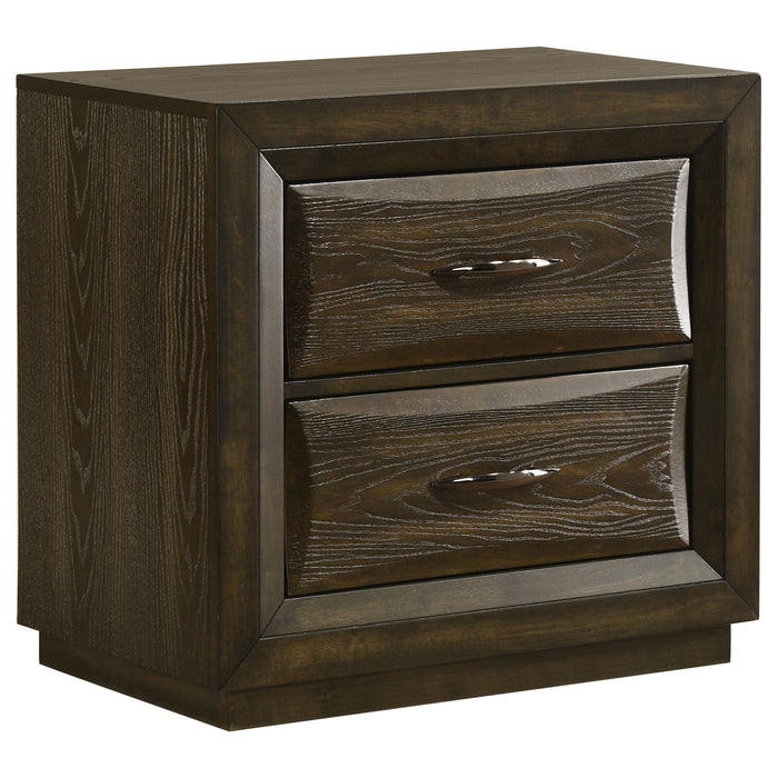 Atlas 2-drawer Bedroom Nightstand Bedside Table Dark Oak