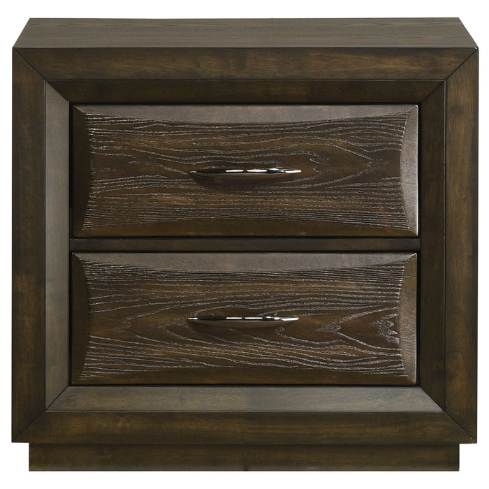 Atlas 2-drawer Bedroom Nightstand Bedside Table Dark Oak