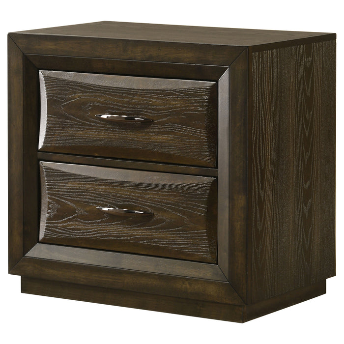 Atlas 2-drawer Bedroom Nightstand Bedside Table Dark Oak