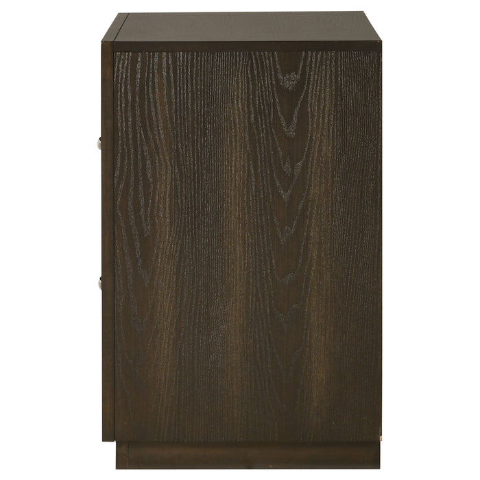 Atlas 2-drawer Bedroom Nightstand Bedside Table Dark Oak