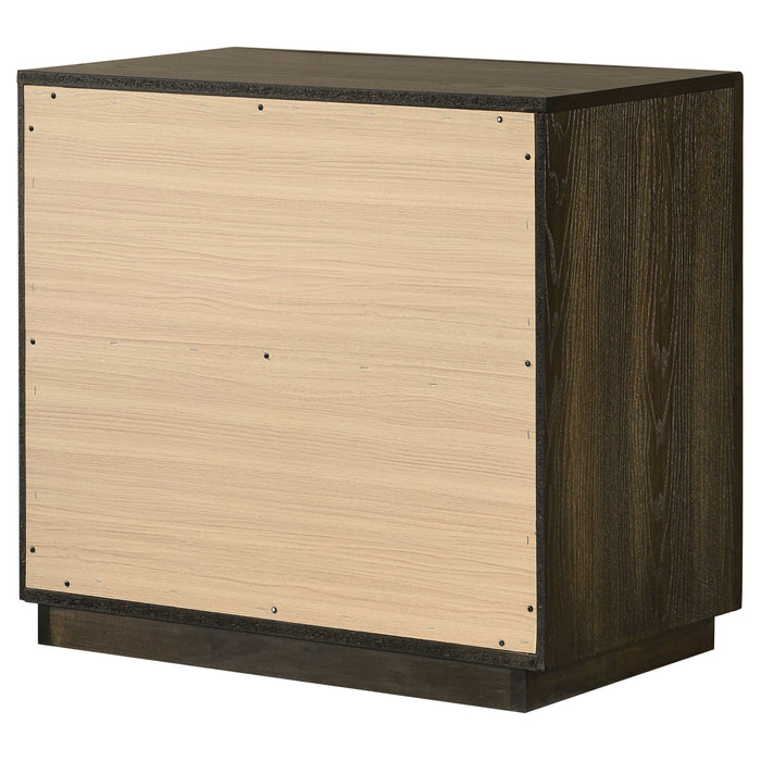 Atlas 2-drawer Bedroom Nightstand Bedside Table Dark Oak