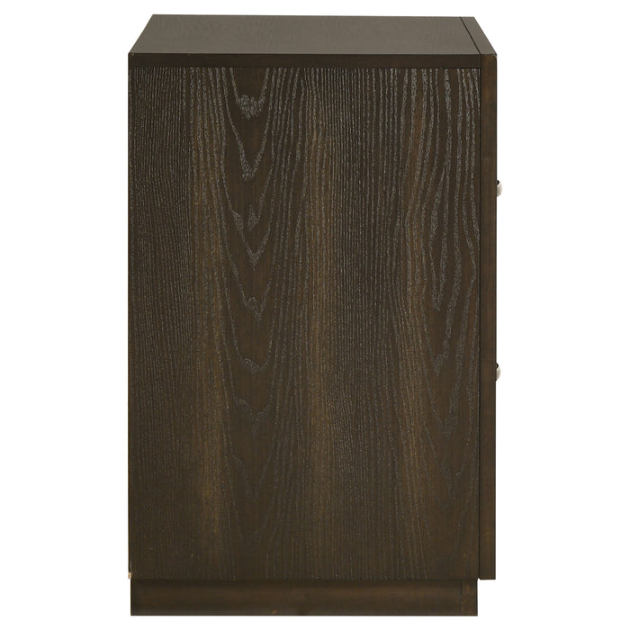 Atlas 2-drawer Bedroom Nightstand Bedside Table Dark Oak