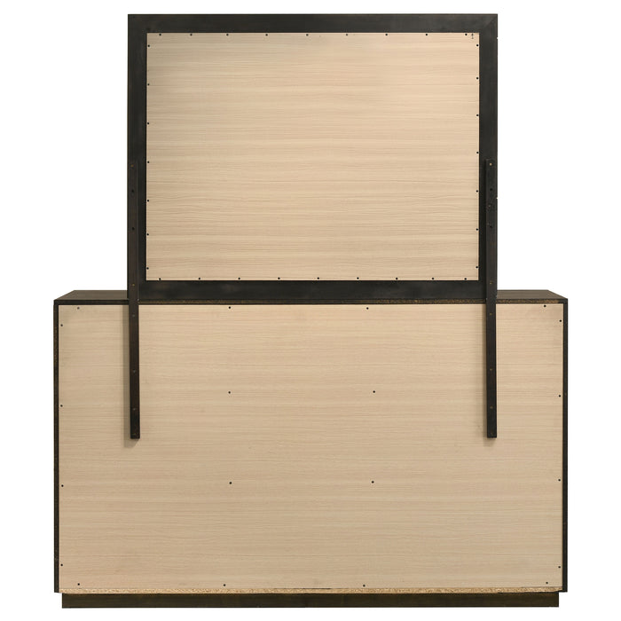 Atlas 7-drawer Bedroom Dresser and Mirror Set Dark Oak