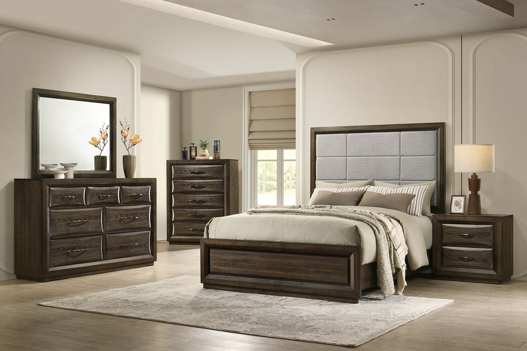 Atlas 7-drawer Bedroom Dresser and Mirror Set Dark Oak