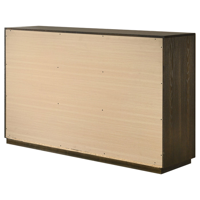 CoasterEveryday Atlas 7-drawer bedroom dresser cabinet in dark oak finish