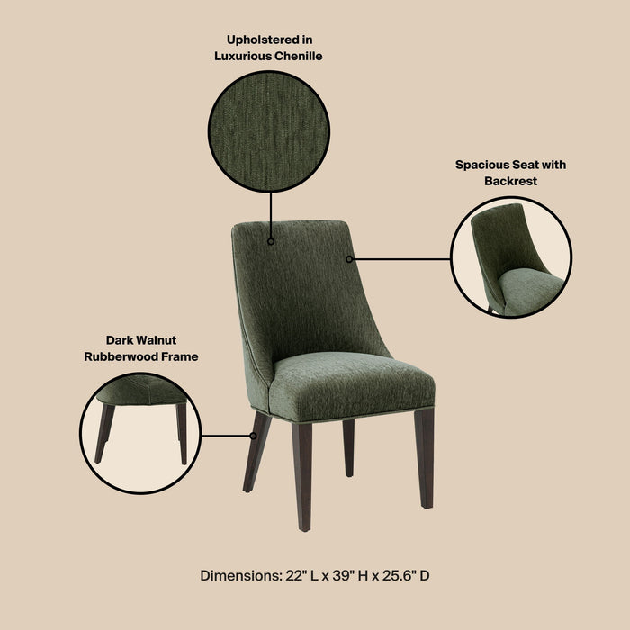 Manhattan Beever - Chenille Wood Dining Chair (Set of 2)