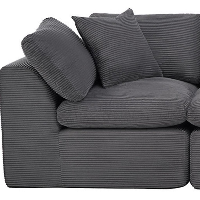Corduroy Modular Sofa Chaise With Toss Pillows (725198) - Dark Gray
