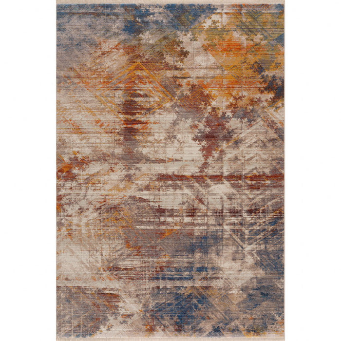 7.8' x 10' Abstract Distressed Area Rug - Gray