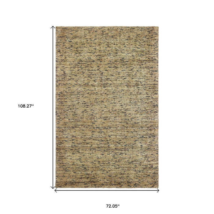 6' X 9' Hand Tufted Area Rug - Gold And Green