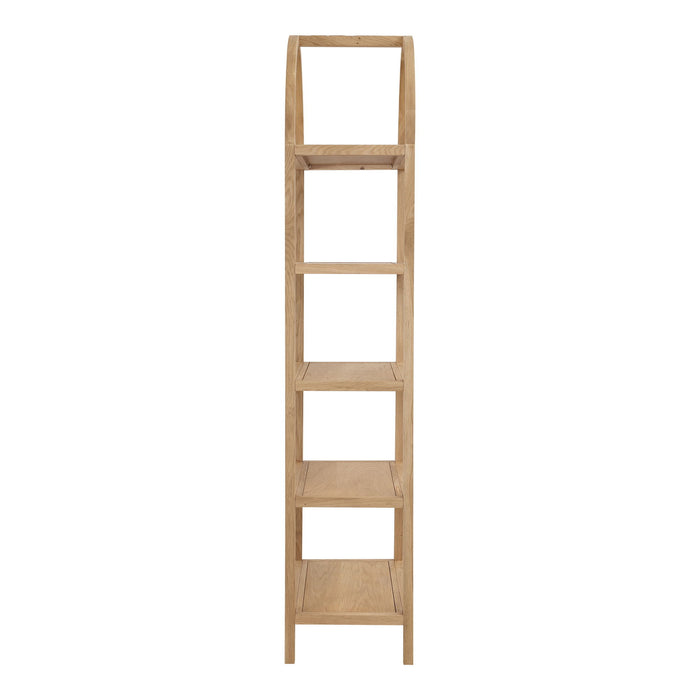 Five Tier Arched Top Bookcase - Natural